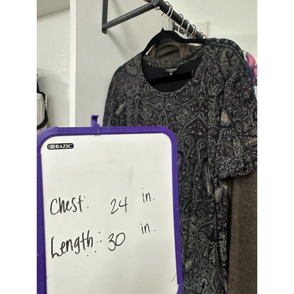 Lucky Brand Womens Short Sleeve Paisley Shirt Dark Colors Plus Size 1X - Picture 6 of 6